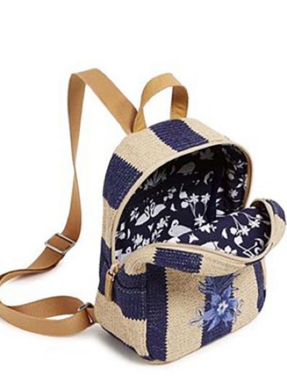 Vera Bradley Mini Straw Backpack - Navy NWT